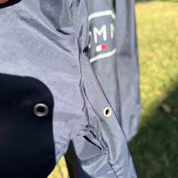 Tommy Hilfiger Signature Hoodie Windbreaker Jacket, Black, 90s, Y2K, Medium - Picture 3 of 6